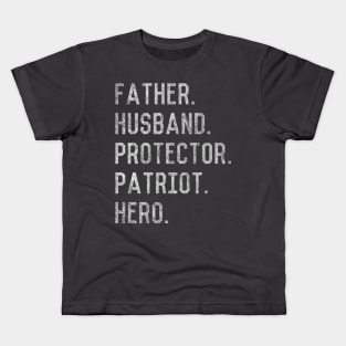 Father Husband Protector Patriot Kids T-Shirt